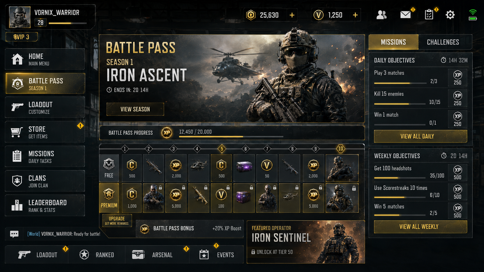 Vornix Strike battle pass development screenshot